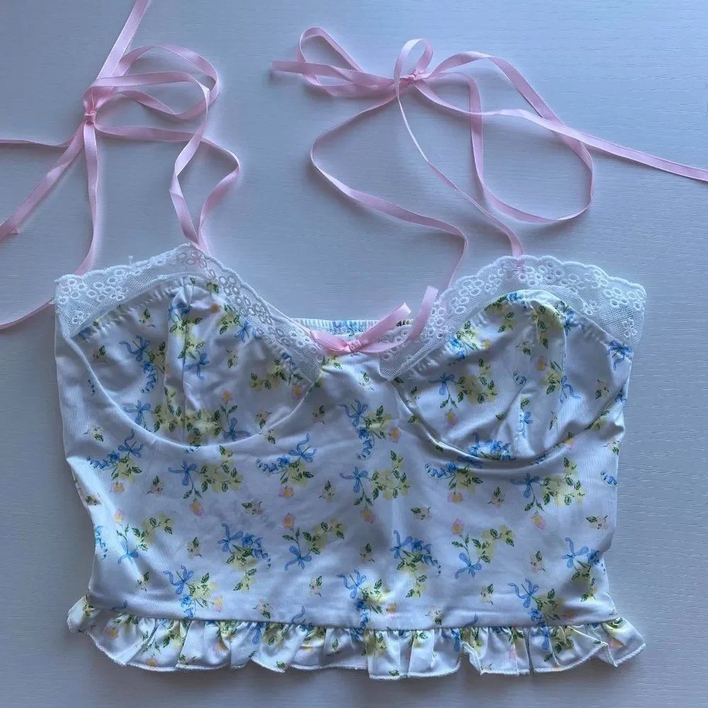Fairy Core Floral Ruffle Cami - Picture 1 of 5